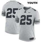 Youth NCAA Ohio State Buckeyes Mike Weber #25 College Stitched No Name Authentic Nike Gray Football Jersey NN20Z71WB
